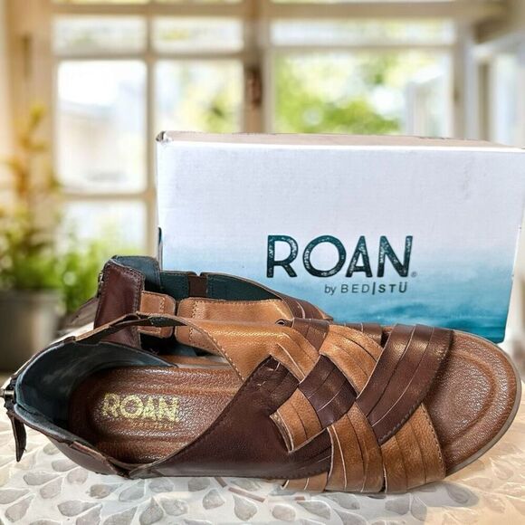 Roan by Bed Stu Alacrity Leather Sandal Brown/Tan Women's Size 9 EU 40 - Picture 5 of 13